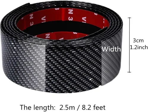 Vista 2 de Youngine Protectores de umbral de puerta de coche de fibra de carbono universal autoadhesivo flexible para coche, SUV, camioneta, protector de Negro
