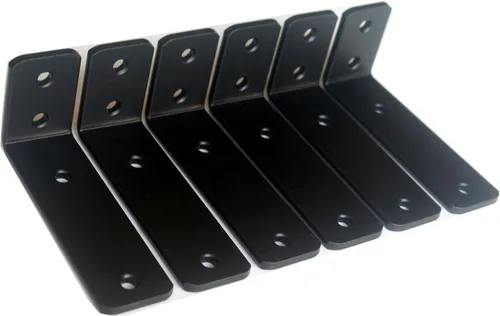 Vista 78 de Paquete de 2 soportes de estante en L de 6 pulgadas de largo x 4 pulgadas de alto x 1.5 pulgadas de ancho, 5 mm de grosor, soportes de estante