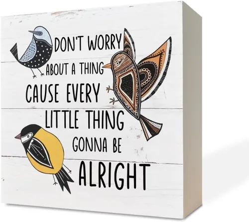 Vista 12 de Letreros de madera inspiradores, caja de madera, decoración de escritorio, letrero positivo para decoración del hogar, regalo de motivo, Life isn't