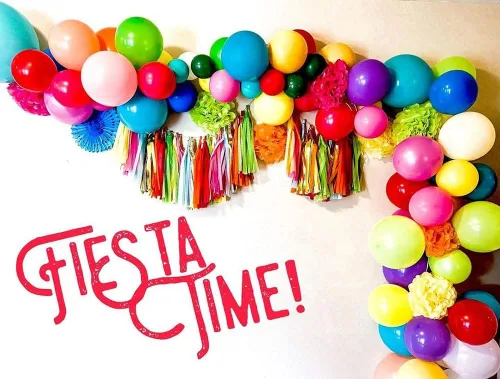 Vista 5 de Kit de arco de guirnalda de globos de fiesta de 16.3 pies para fiesta temática mexicana, arco iris, cumpleaños, cumpleaños, despedida de soltera