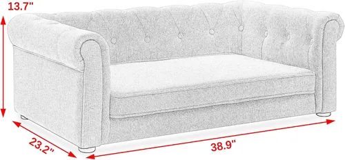 Vista 3 de KEIKI Cama para perros de 39 pulgadas para perros medianos y grandes, sofá cama elevada para mascotas, sofá cama elevada duradera para perros