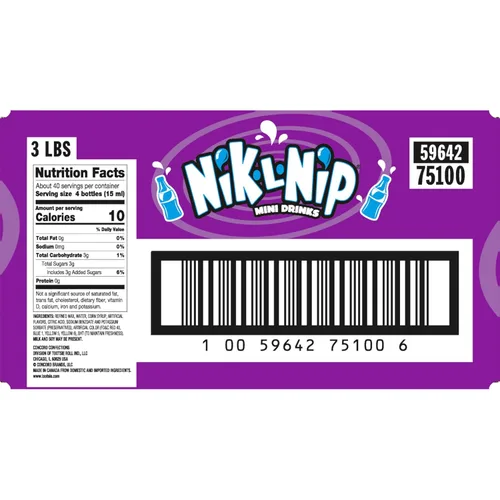 Vista 2 de Tootsie Roll Nik-L-Nip - Botellas de cera de caramelo, sabor a frutas, caja