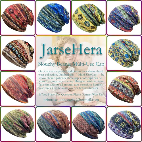Vista 6 de JarseHera Gorros de algodón para quimioterapia para mujer, gorro para el cáncer, turbante