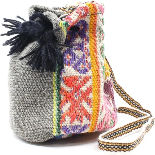 Vista 4 de Shamans Market Bolso con cordón peruano - Pequeño Rojo