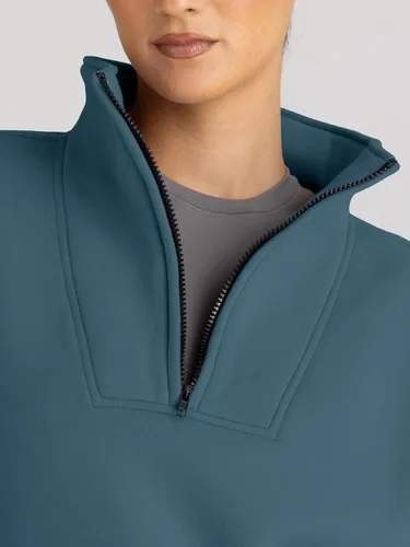 Vista 5 de Trendy Queen - Sudaderas con media cremallera y capucha de gran tamaño, extragrande, para otoño, Y2K, ropa de invierno