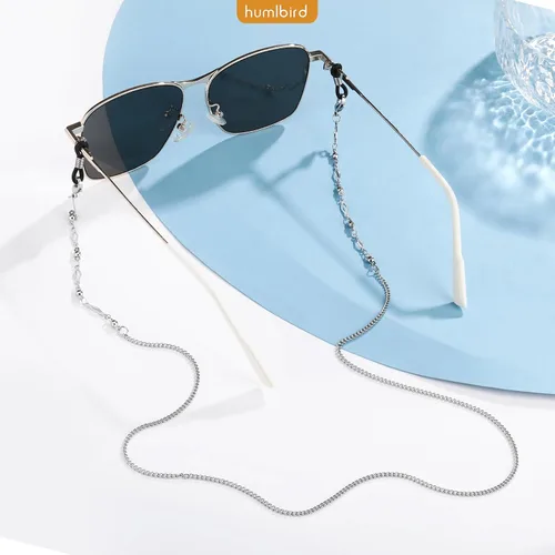 Vista 6 de humlbird Cadena de gafas de acero inoxidable para mujer, cadena de gafas de sol, soporte para gafas alrededor del cuello