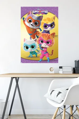 Vista 4 de Disney Junior Super Kitties - Póster de pared grupal, 34 pulgadas de largo x 22.4 pulgadas de ancho, versión premium sin marco