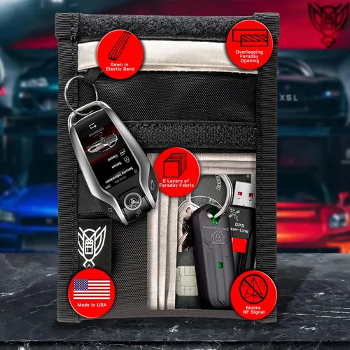 Vista 2 de Xtreme Sight Line ~ Xecutive Faraday Bolsa para Llaveros y Otros Pequeños Electrónicos (6" x 4") ~ Seguridad de Vehículos y Datos ~