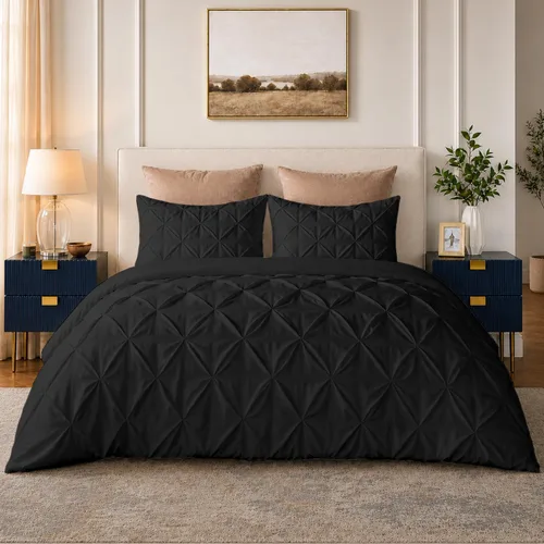 Vista 14 de SLEEP-NEST Luxuries - Funda de edredón plisada decorativa, tamaño individual/individual XL, 68 x 90 pulgadas, 3 piezas, con cierre de cremallera