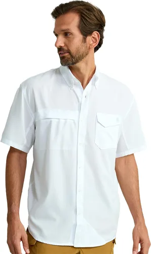 Vista 40 de HUK Men's Tide Point Kc Scott Original Artwork Short Sleeve Shirt, Fishing Button Down Negro