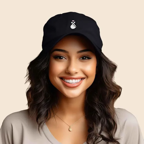 Vista 3 de Kpop coreano Love Snap Finger Hand Heart Hat Son Hatu Gorra de béisbol bordada para mujer