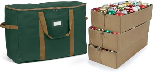 Vista 35 de Covermates Keepsakes Bolsa de almacenamiento ajustable para adornos, con asas de transporte, protección acolchada, ruedas dobles, almacenamiento