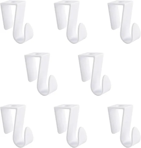 Vista 10 de Over Cabinet Door Hooks, 8Pcs Plastic Over Door Single Hooks Multi-Purpose Over The Cupboard Drawer Hooks Space-Saving Hanger Extender Clips Hooks