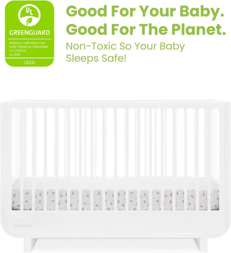 Vista 3 de Delta Children Cuna convertible 4 en 1 Rhodes - Certificado Greenguard Gold, Bianca White