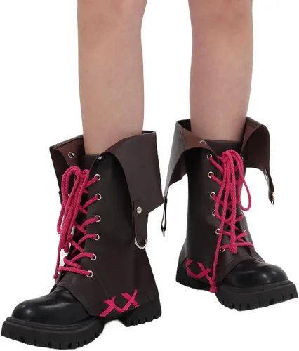 Vista 6 de DAZCOS Anime Cosplay Zapatos Botas Cubierta para Mujer Fiesta de Halloween
