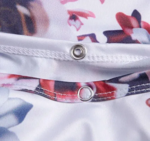 Vista 6 de Mameluco de manga corta con estampado floral para recién nacida
