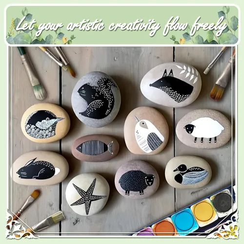 Vista 3 de 11 LB Piedras de Río, Guijarros Naturales 100% Seleccionadas a Mano, Piedras Decorativas Premium, Ideales para Paisajismo de Jardín, Decoración