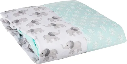 Vista 3 de Hudson Baby Sábana bajera ajustable unisex de algodón para cuna, avión, talla única