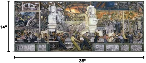Vista 6 de Titulado Detroit Industry, North Wall, 1932-33 - Póster impreso, 36 x 14 pulgadas, multicolor