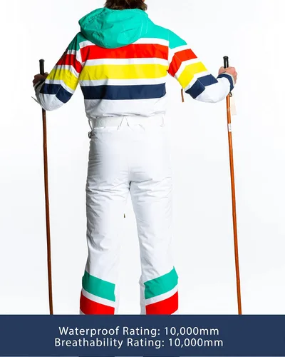 Vista 2 de Shinesty Traje de esquí de una pieza ligeramente ajustado para invierno, impermeable, cálido, aislante, para hombre