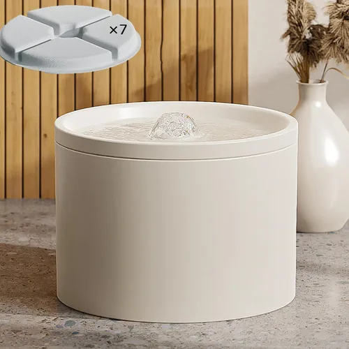 Vista 12 de Fuente de agua de cerámica para gatos de 60.87 oz/1.8 L, dispensador automático súper silencioso para beber mascotas con 7 filtros de repuesto