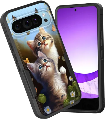 Vista 16 de Funda para Pixel 6A, funda híbrida de doble capa resistente a prueba de golpes de policarbonato duro de silicona suave TPU para Google Pixel 6A