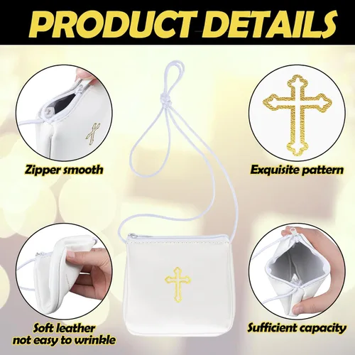 Vista 3 de Funda de cuero para Pyx, estuche de Pyx católico con correa para comunión, sacerdotes anfitriones, diáconos, regalos