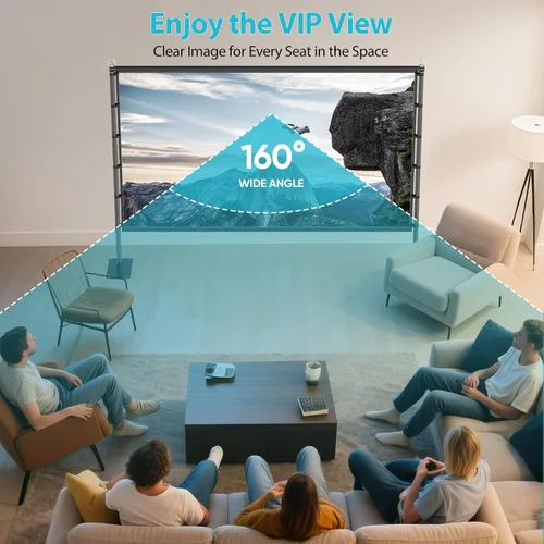 Vista 4 de Pantalla de proyector de 120 pulgadas con soporte, pantalla de cine al aire libre portátil