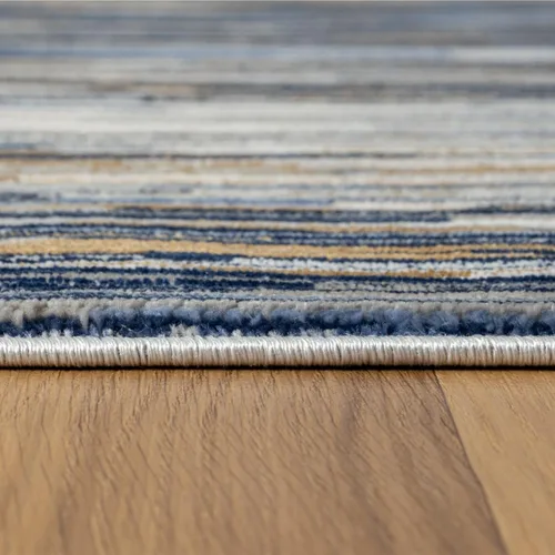 Vista 5 de LUXE WEAVERS Alfombra de área Art Deco de rayas geométricas azul 2x3
