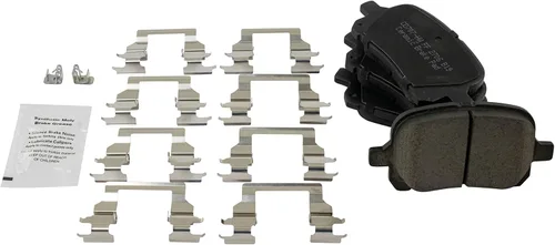 Vista 4 de TRQ Kit de pastillas de freno delanteras y traseras y rotores Kit de productos químicos de freno, pastillas de freno de cerámica compatible