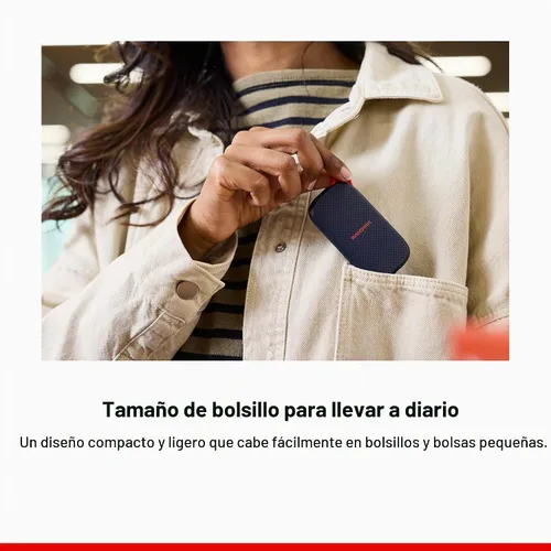 Vista 7 de Sandisk SSD portátil de 500 GB, velocidades de lectura de hasta 1000 MB/s Negro