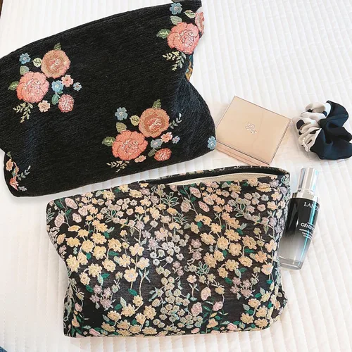 Vista 5 de HAPPYHEIDI - Bolsa de maquillaje grande para viajes, bolsa para cosméticos