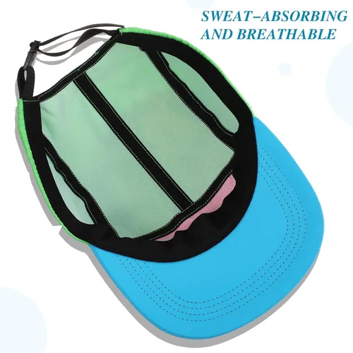 Vista 4 de Gorra de nailon ajustable retro de los años 80 y 90 Ala azul neón