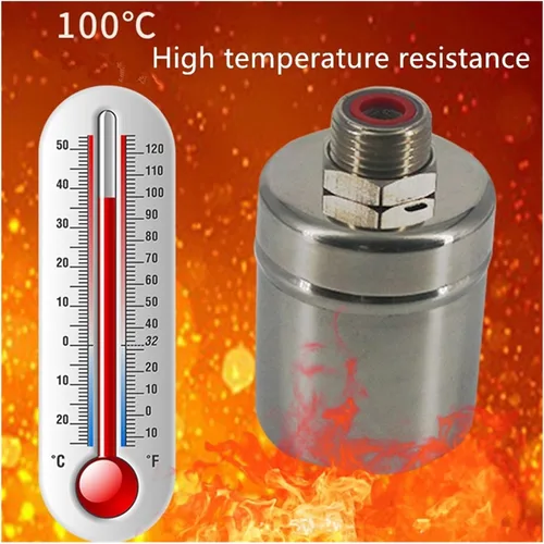 Vista 2 de 1/2" Floating Ball Valve Automatic Water Level Control Stainless Steel Float Tank Tower Shutoff Val