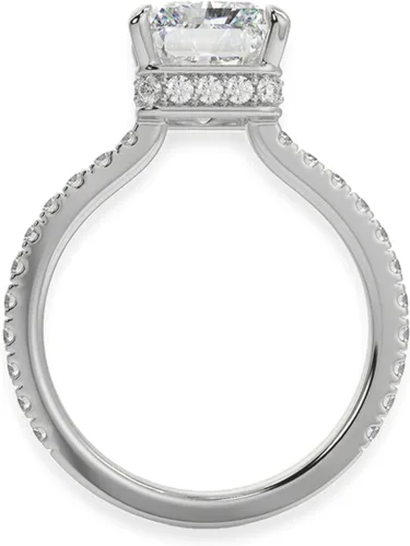 Vista 2 de Anillos de compromiso de moissanita de corte esmeralda de 3 quilates, color D, VVS1, claridad brillante, anillos de moissanita radiante