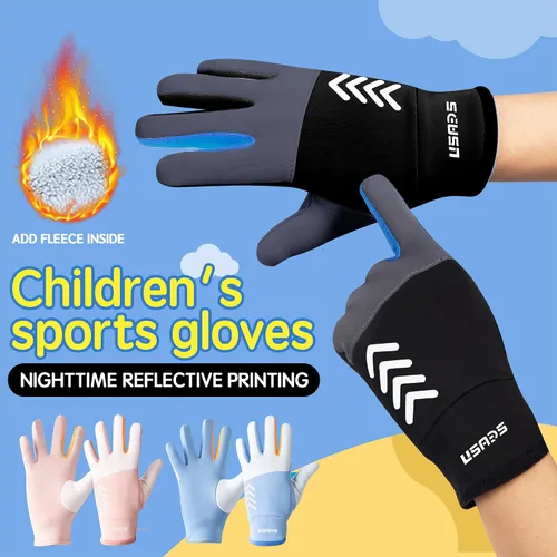 Vista 9 de Guantes de invierno cálidos para niños, ligeros, impermeables y antideslizantes, para ciclismo, patinaje sobre hielo, senderismo, nieve, niños