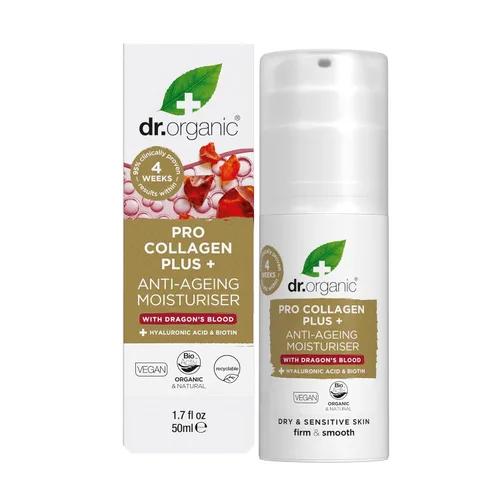 Vista 7 de Dr. Organic Pro Collagen Plus + Crema hidratante antienvejecimiento con Bakuchiol Piel firme y suave, reduce las arrugas, (piel normal) natural