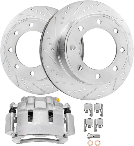 Vista 40 de Detroit Axle - Rotores de freno delanteros para Lexus GS350 GS430 GS450h GS460 IS200t IS250 IS300 IS350 Reemplazo de rotores de freno perforados