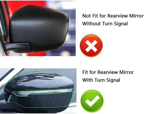 Vista 3 de Funda protectora para espejo retrovisor, compatible con Nissan Navara NP300, fibra de carbono, color negro Par de tapas de carcasa de espejo