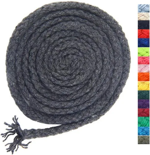 Vista 12 de Cuerda de macramé de 5 mm * 295 pies, cuerda de algodón natural de 8 hebras trenzadas para manualidades, hilo de algodón para tejer, para colgar