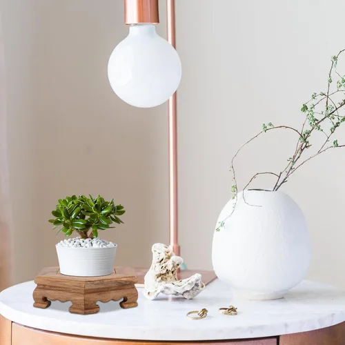 Vista 2 de DECHOUS Soporte de exhibición de taburete de madera, soporte hexagonal para plantas de madera, pequeño soporte rústico para flores, pedestal