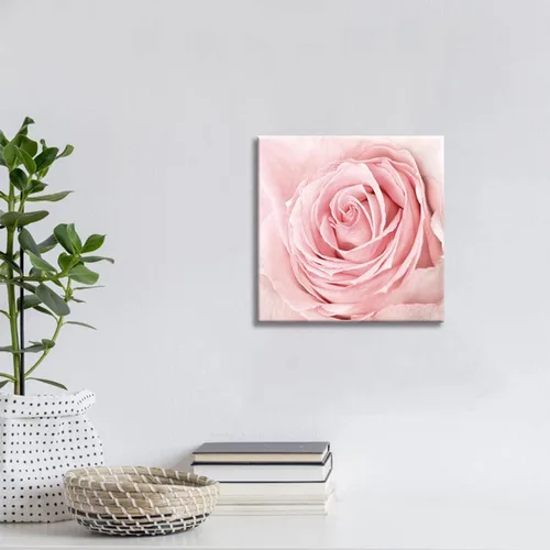 Vista 5 de Lienzo de primer plano con rosas rosadas, arte de pared rosa rubor, decoración de baño, luz estética, decoración de dormitorio, obras de arte