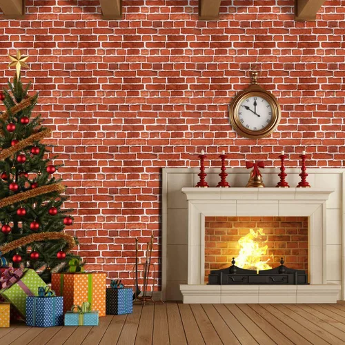 Vista 2 de Arthome - Papel tapiz de ladrillo autoadhesivo de 17 x 120 pulgadas, impermeable, para dormitorio, sala de estar, chimenea, escalera, decoración