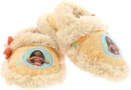 Vista 3 de Disney Moana - Pantuflas de felpa para niña pequeña con piel sintética 11-12 M EE UU para niño pequeño coral Coral