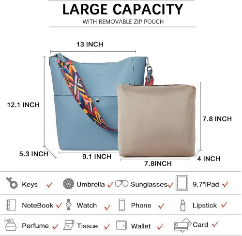 Vista 3 de BOSTANTEN - Bolsos de cuero al hombro tipo balde para mujer