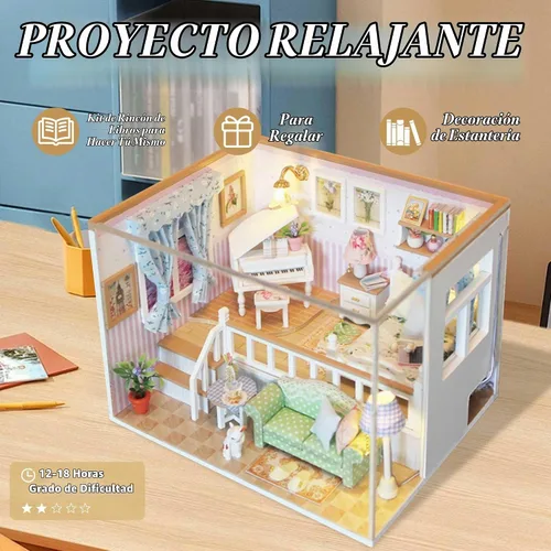 Vista 5 de Flever Kit de casa de muñecas en miniatura, habitación creativa con muebles para regalo romántico de San Valentín (debido a conocerte)