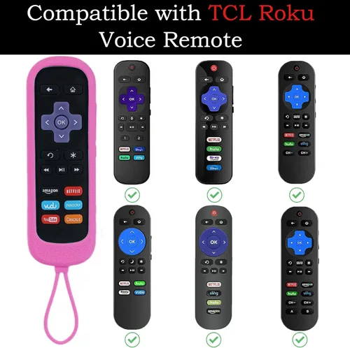 Vista 2 de Juego de 3 fundas para controles remotos Westinghouse Roku TV Onn Roku TCL Hisense Roku Funda protectora de silicona universal para Roku Remote