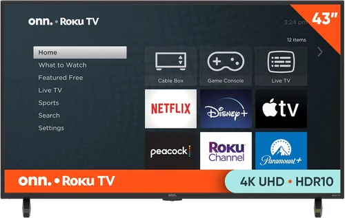 Vista 3 de ONN Smart TV HD LED de 24 pulgadas con resolución de 720p, frecuencia de actualización de 60 Hz, pantalla DLED, transmisión inalámbrica 100012590