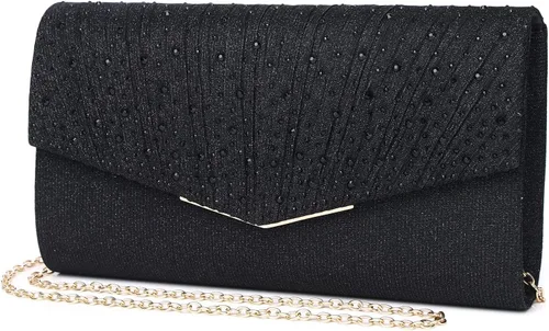 Vista 2 de Bolsos de noche para mujer, con lentejuelas y purpurina para mujer, bolso de mano brillante, bolso formal para boda, fiesta, baile de graduación