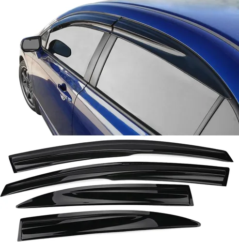 Vista 10 de Viseras laterales ahumadas para vidrios de auto Honda IKON MOTORSPORTS, Acrylic, Smoke Tinted, Sun Rain Wind Guards Shield Vent, Wind Deflector